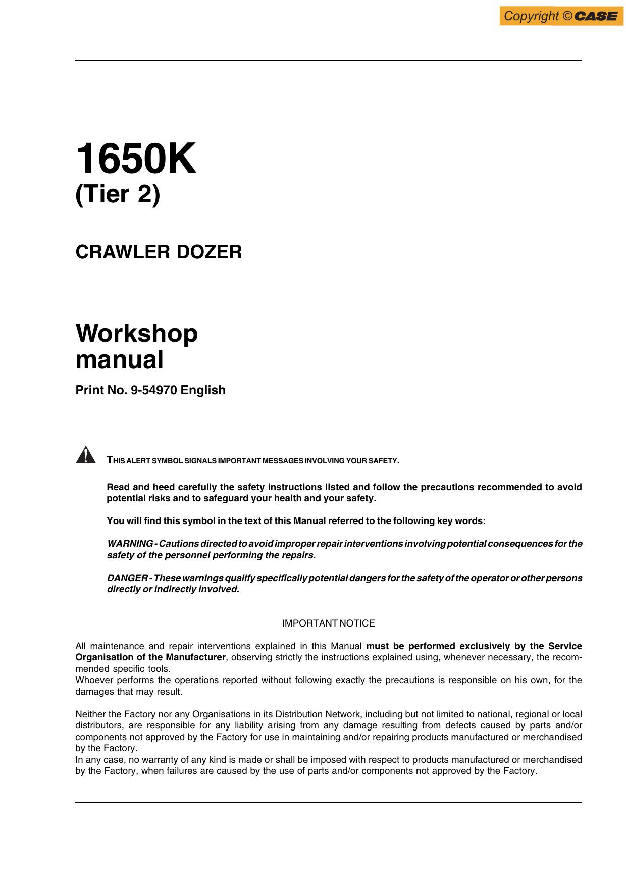 1650K (Tier 2) Service manual CRAWLER DOZER